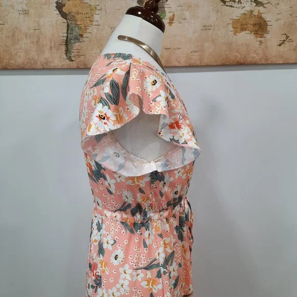 Floral ruffle boho button down maxi dress - Picture 7 of 11